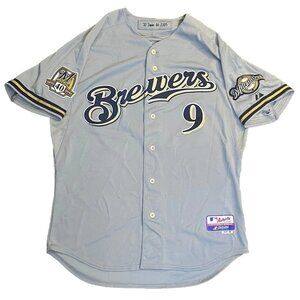 Game Worn 2010 Greg Zaun Milwaukee Brewers 40th Jersey 46 Authentic Team Issue
